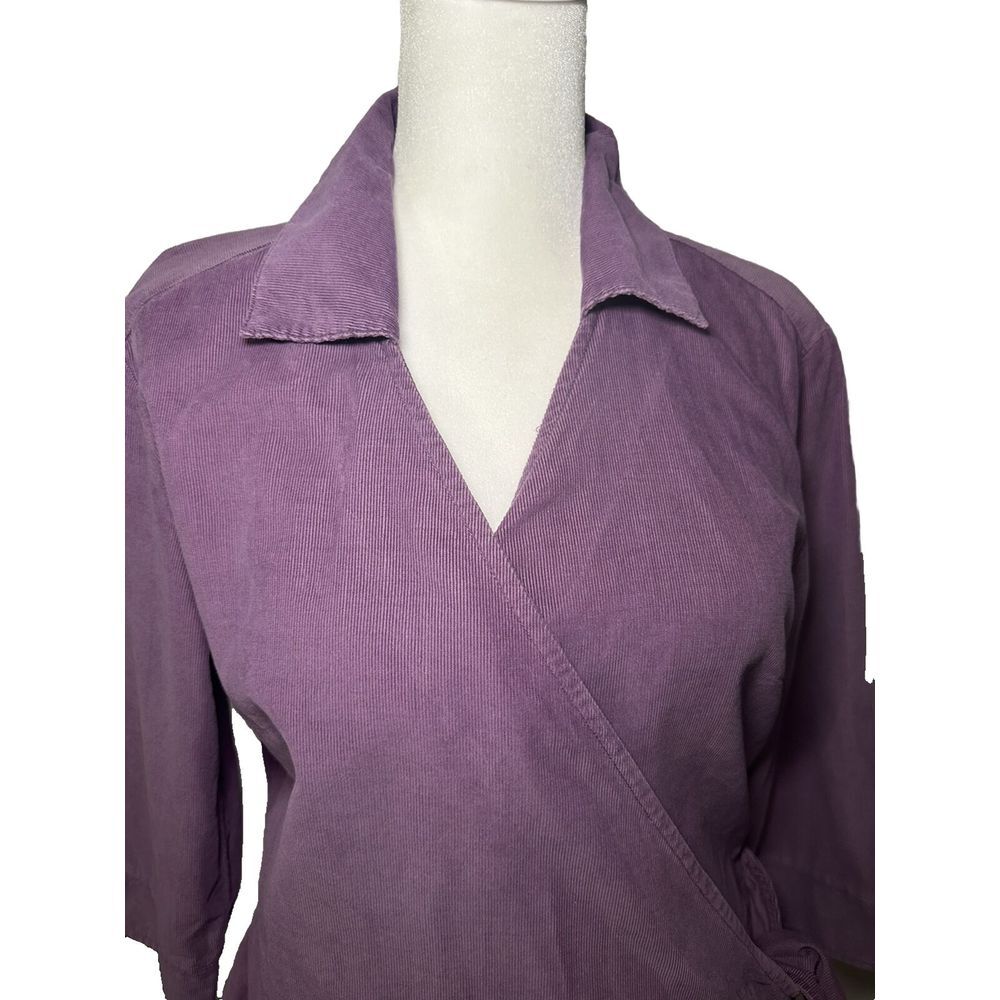 J. JILL Woman's Corduroy Wrap Tie Waist Jacket  Purple‎ Size 8